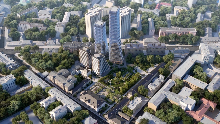 В Басманном районе Москвы построят жилой комплекс с каскадными зелёными террасами фото: В Басманном районе Москвы построят жилой комплекс с каскадными зелёными террасами