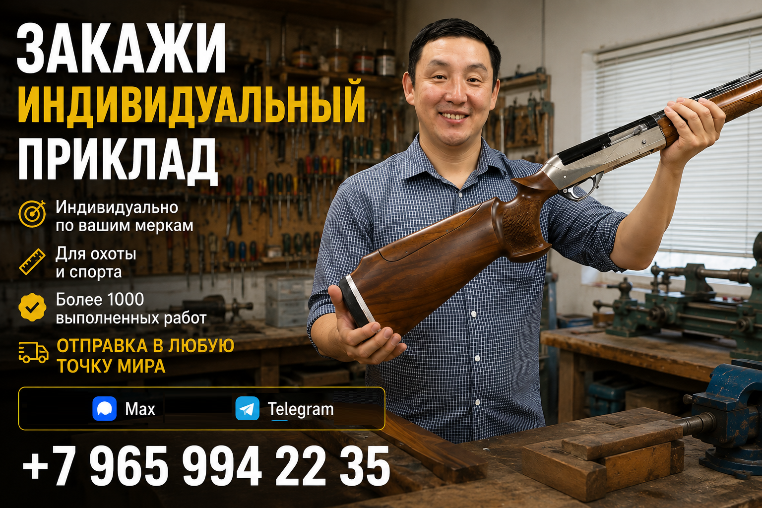 Изготовление индивидуальных прикладов для ружей: точность, комфорт и результат фото: Изготовление индивидуальных прикладов для ружей: точность, комфорт и результат