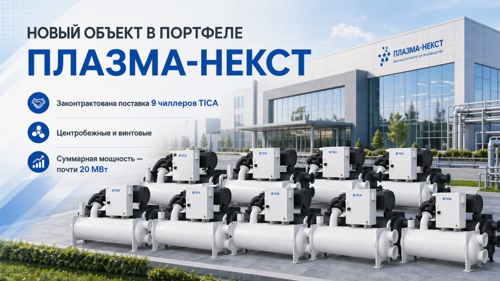 Промышленные чиллеры TICA мощностью более 20 МВт поставят для фармацевтического производства в Зеленограде фото: Промышленные чиллеры TICA мощностью более 20 МВт поставят для фармацевтического производства в Зеленограде