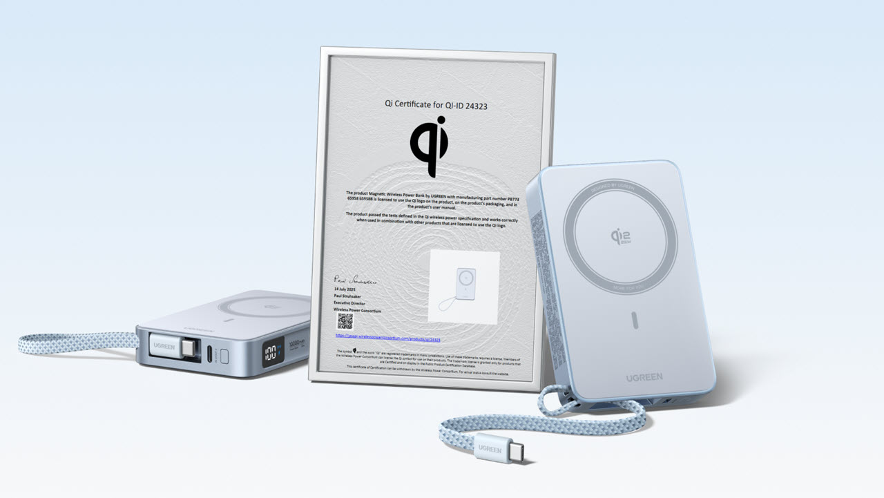фото: Первый в мире пауэрбанк с официальной сертификацией Qi 2.2: UGREEN MagFlow 25W — новое поколение беспроводной зарядки