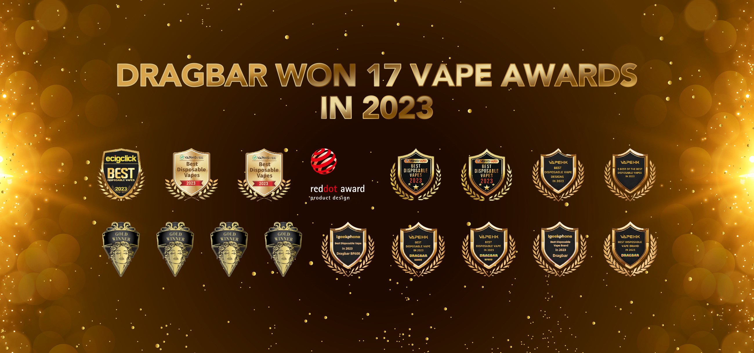 фото: Стремясь стать лидером, DRAGBAR завоевал 17 vape-наград в 2023 году!