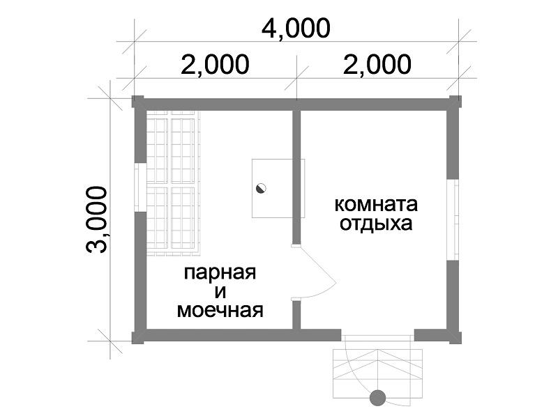 фото: Баня 3х4 из сухого бруса проект и цена