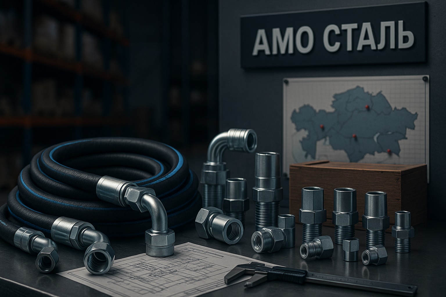 фото: РВД, фитинги и гидравлические шланги от ТОО «АМО Сталь»: как выбрать, где купить и как быстро получить по Казахстану