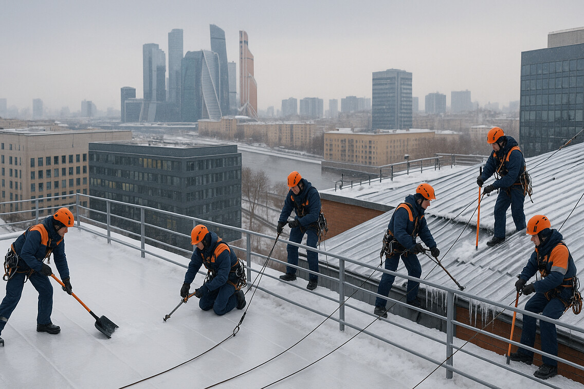 фото: Очистка кровли от снега: как избежать аварий, простоя и лишних расходов