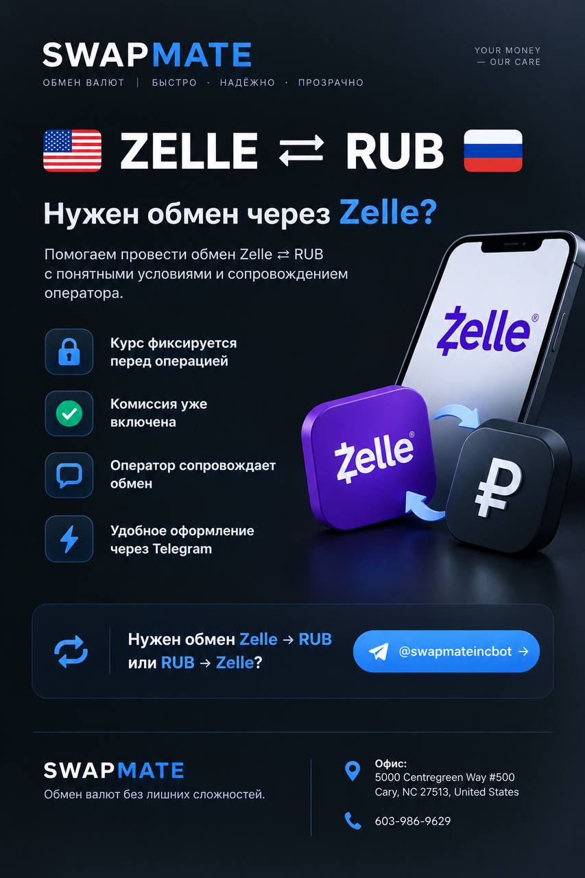 фото: SwapMate — обмен Zelle на рубли и переводы между Россией и США | Отзывы