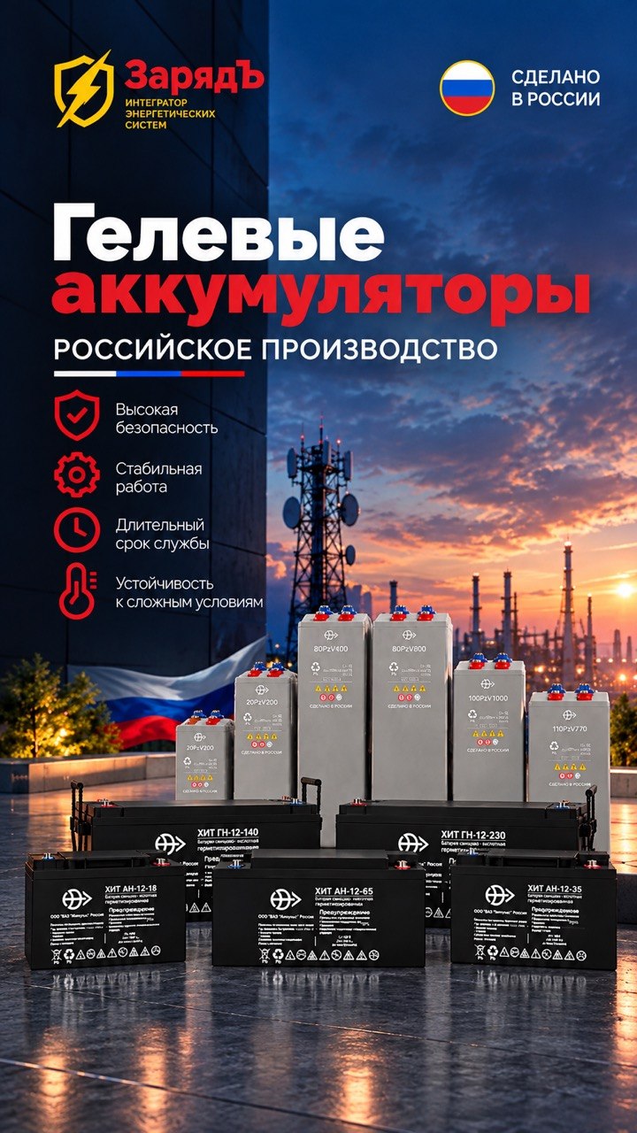фото: GEL-аккумуляторы ВАЗ ИМПУЛЬС: российское производство «ЗарядЪ»