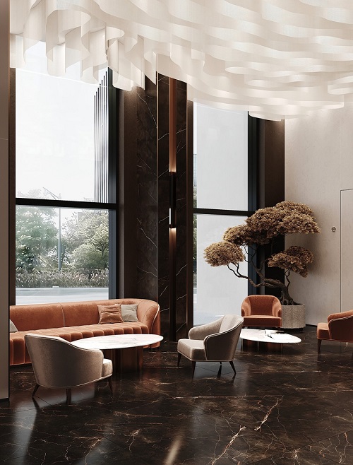 фото: Архитектурно-строительная компания «Галерея Проектов» спроектировала интерьеры входных групп для жилого квартала «Крылатская 33»