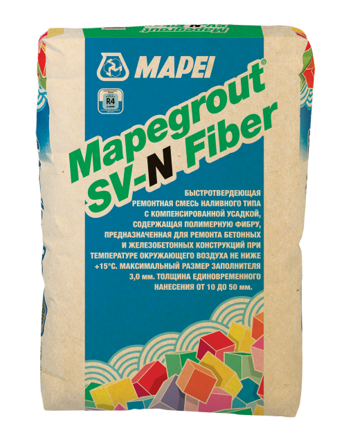 фото: Mapegrout SV-N Fiber Быстросхватывающаяся ремонтная смесь наливного типа