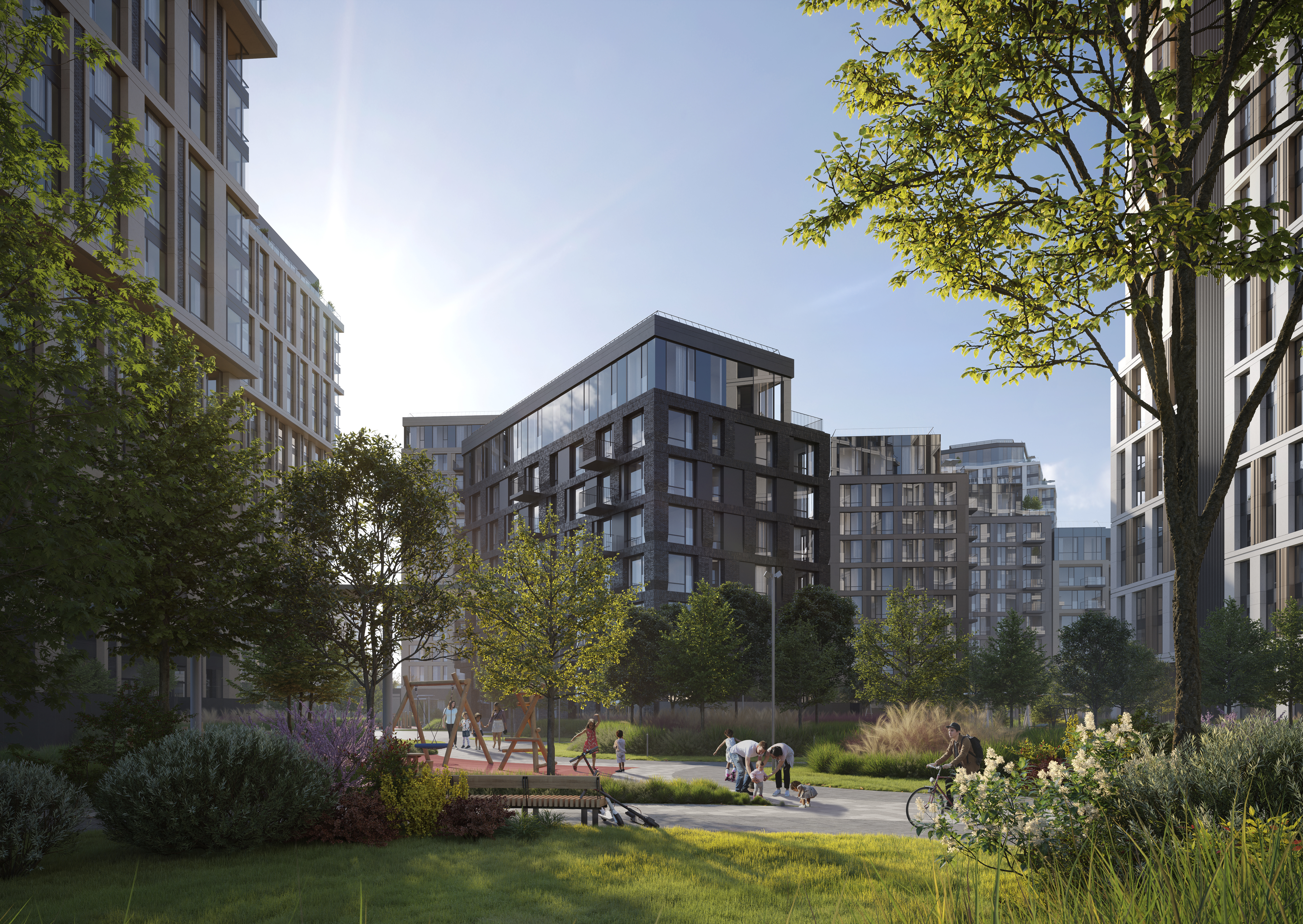 фото: Живой антистресс: как многослойное озеленение в «Клубном городе на реке «Примавера» создает непрерывный цикл цветения с весны до осени