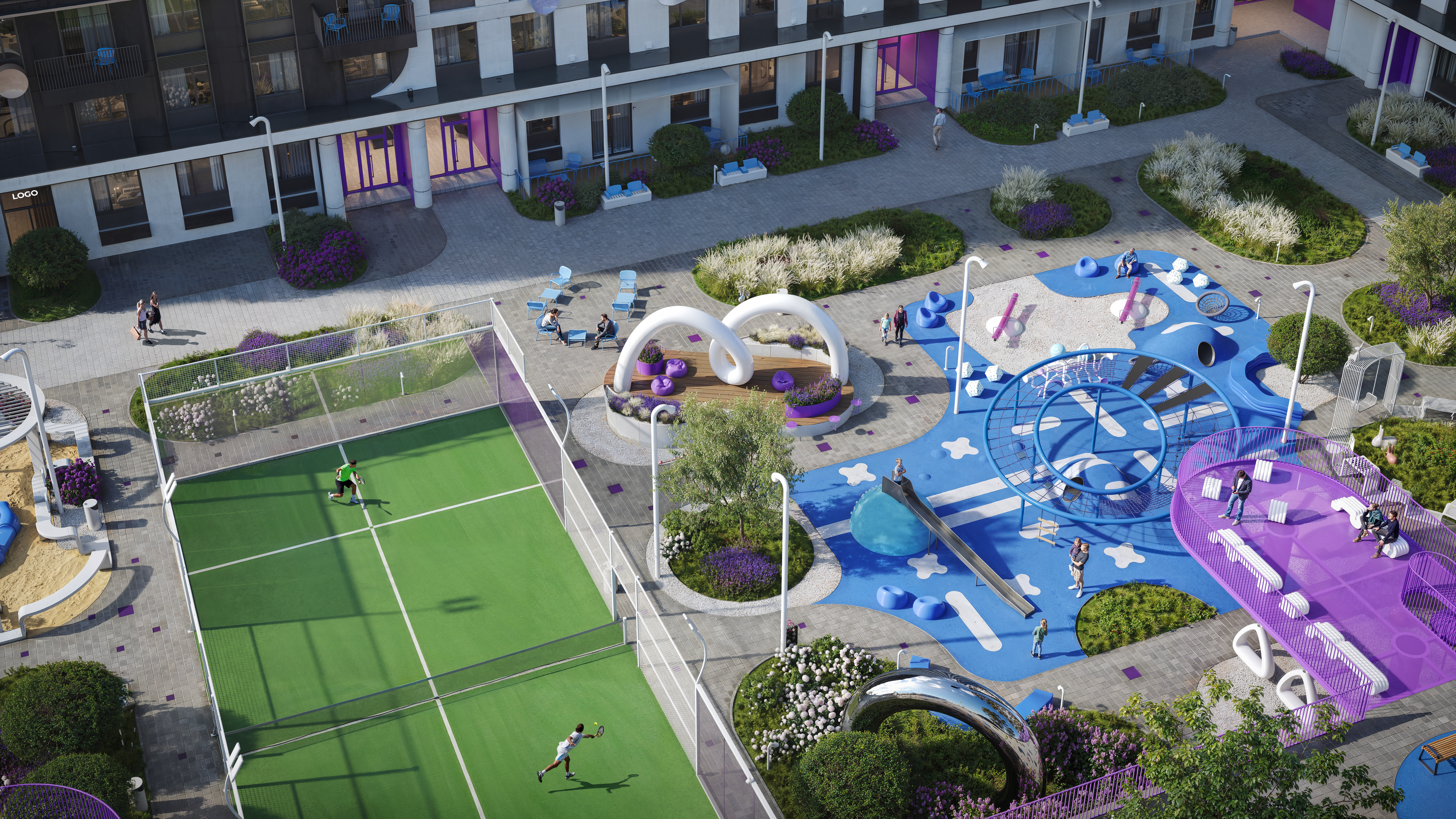 фото: Благоустройство как интерактивная сказка будущего: UX-дизайн, устойчивое развитие и сюрреализм в ЖК «Алиса»