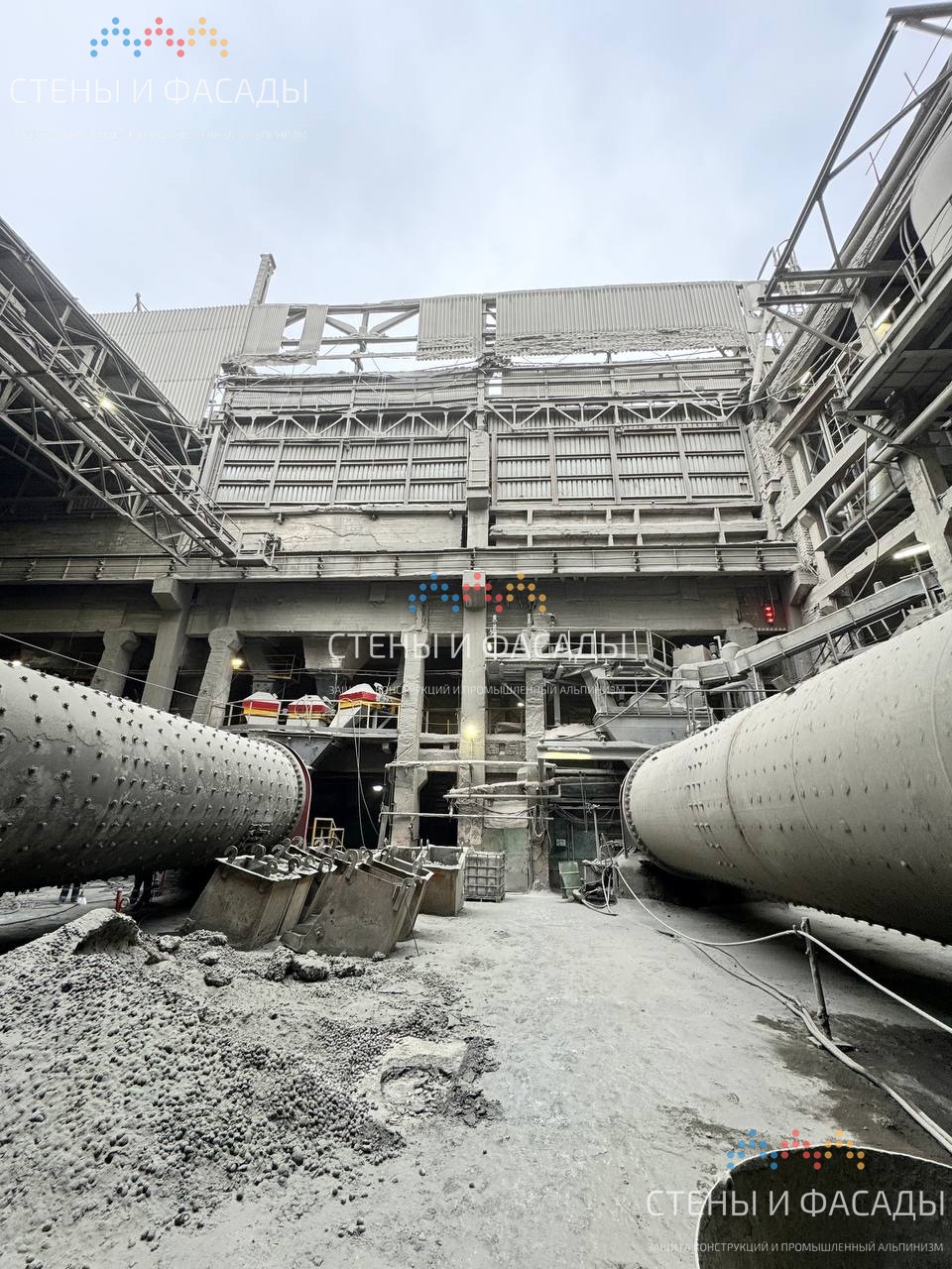 фото: Ремонт кровли на цементном заводе в условиях непрерывного производства