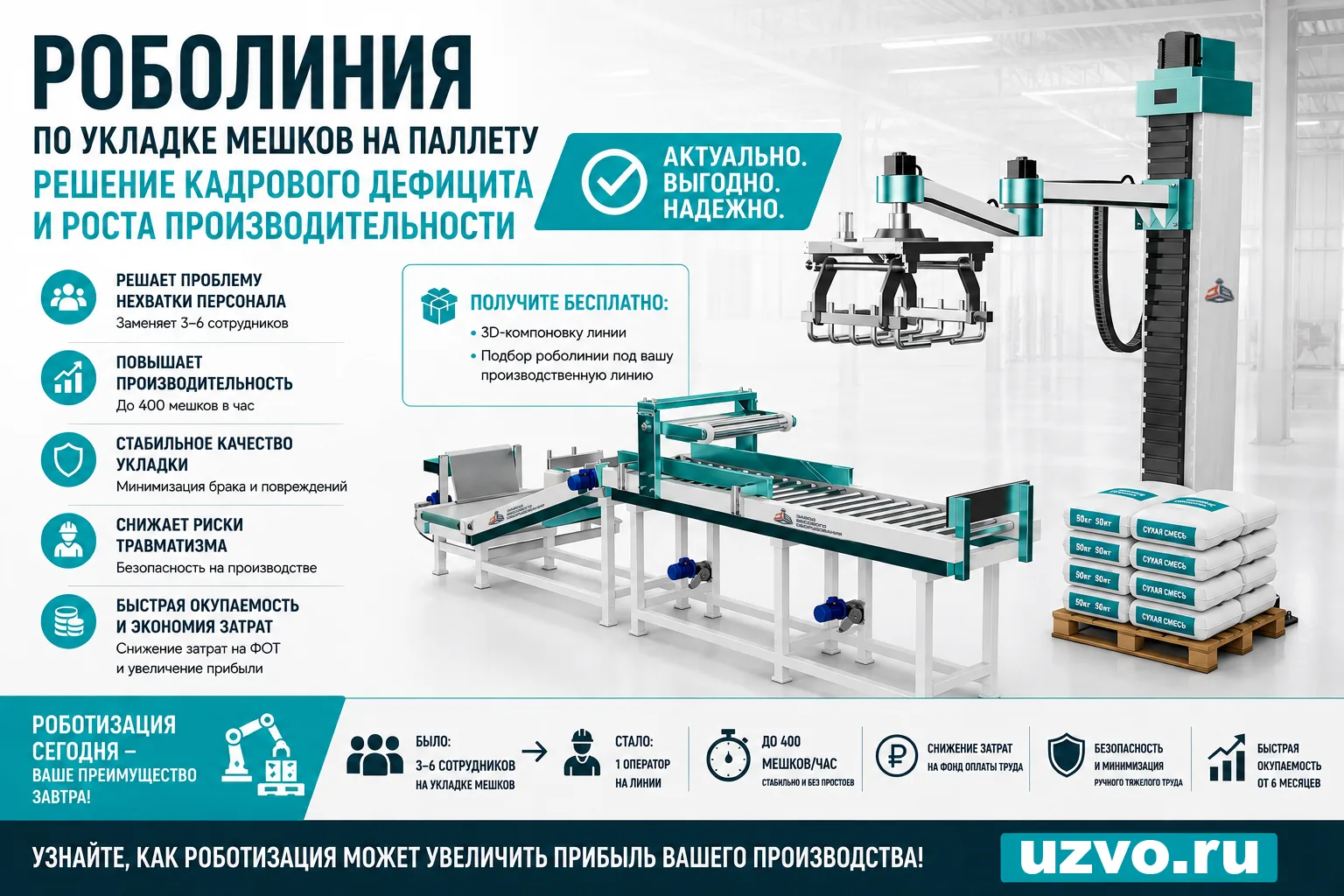 фото: Роботы для паллетирования: как точечная автоматизация перестраивает экономику производства