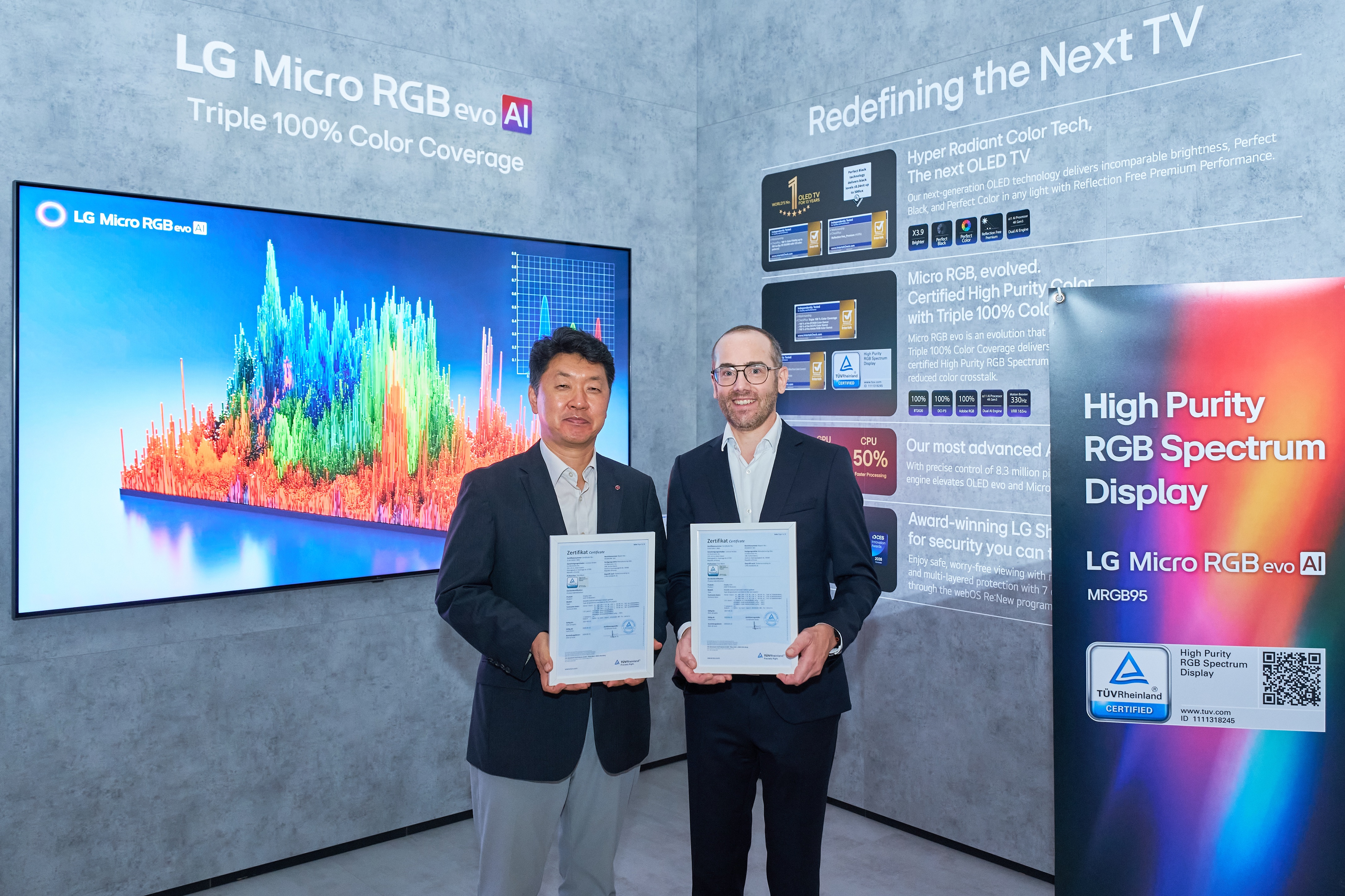 фото: КОМПАНИЯ LG ELECTRONICS ПРЕДСТАВИЛА  НА ВЫСТАВКЕ IFA 2026 ПОЛНУЮ ЛИНЕЙКУ ПРЕМИАЛЬНЫХ RGB-ТЕЛЕВИЗОРОВ СЕРТИФИРОВАННЫХ TÜV RHEINLAND ЗА ВЫСОКУЮ ЧИСТОТУ ЦВЕТА 