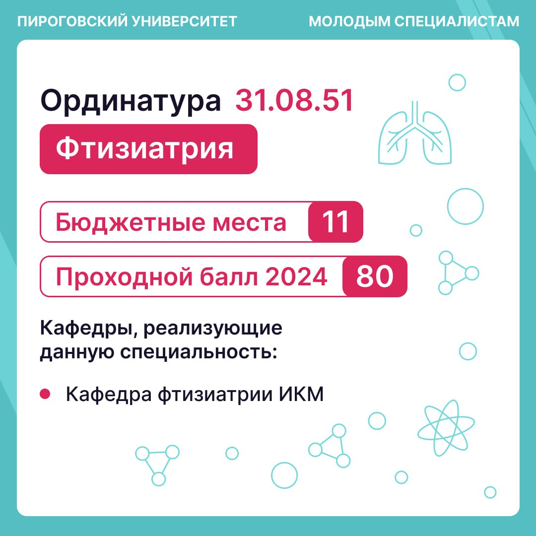 фото: Ординатура по фтизиатрии в Пироговском Университете: путь к мастерству в клинической практике